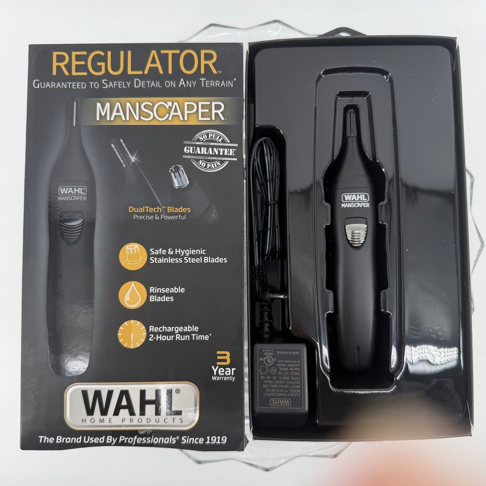 Wahl Manscaper Regulator Rechargeable‎ Detail Trimmer Mens Grooming Kit Black